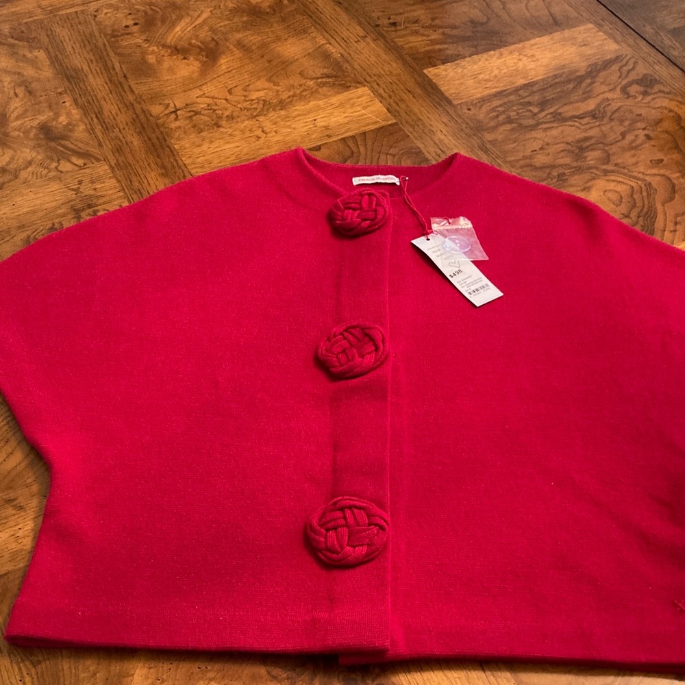 Frances Valentine  Red Cardigan with Button Details . Size medium